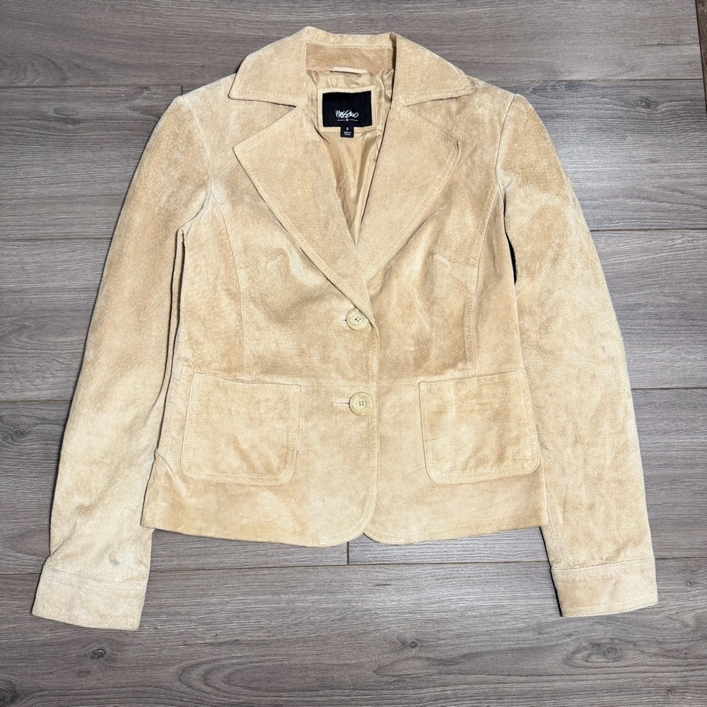 Mossimo real suede/leather Y2K vintage Tan Suede Women's Blazer jacket